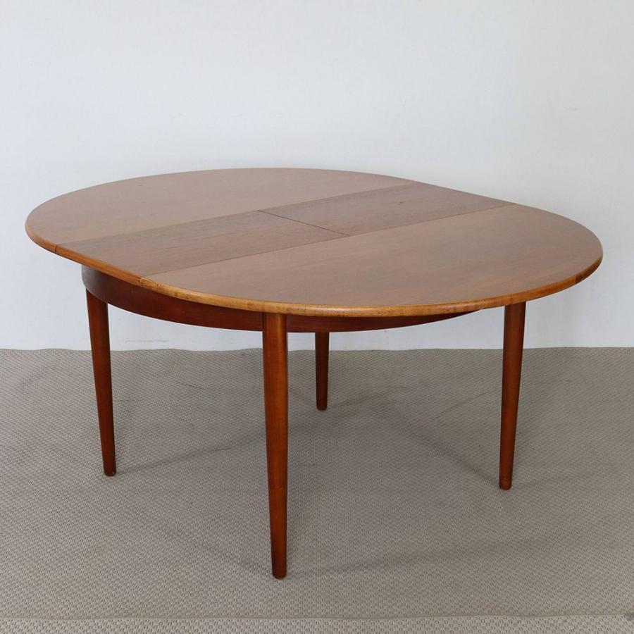 エクステンションラウンドテーブル日本製ヴィンテージ チーク材 1970