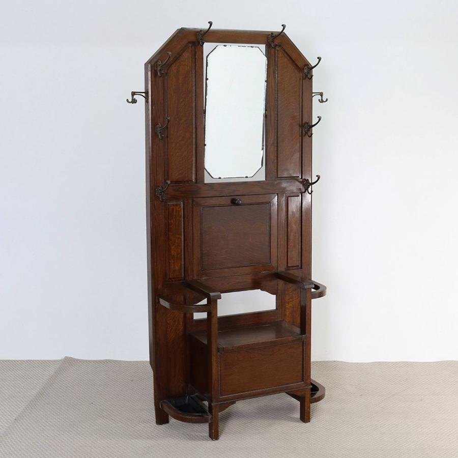 ホールスタンド 英国 アンティーク オーク材 1927年代 イギリス VC109