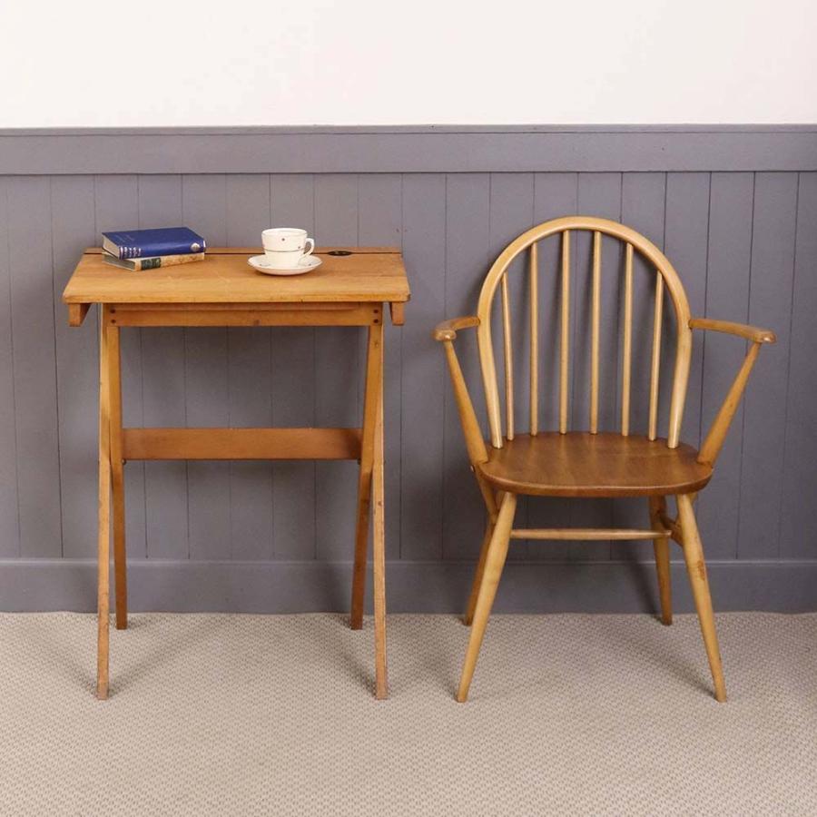 折りたたみ式スクールデスク 英国 ヴィンテージ ビーチ材 1960年代