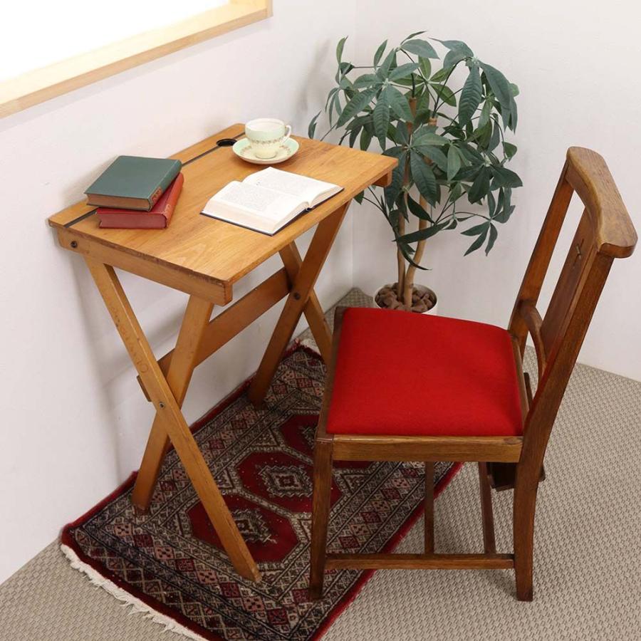 折りたたみ式スクールデスク 英国 ヴィンテージ ビーチ材 1960年代