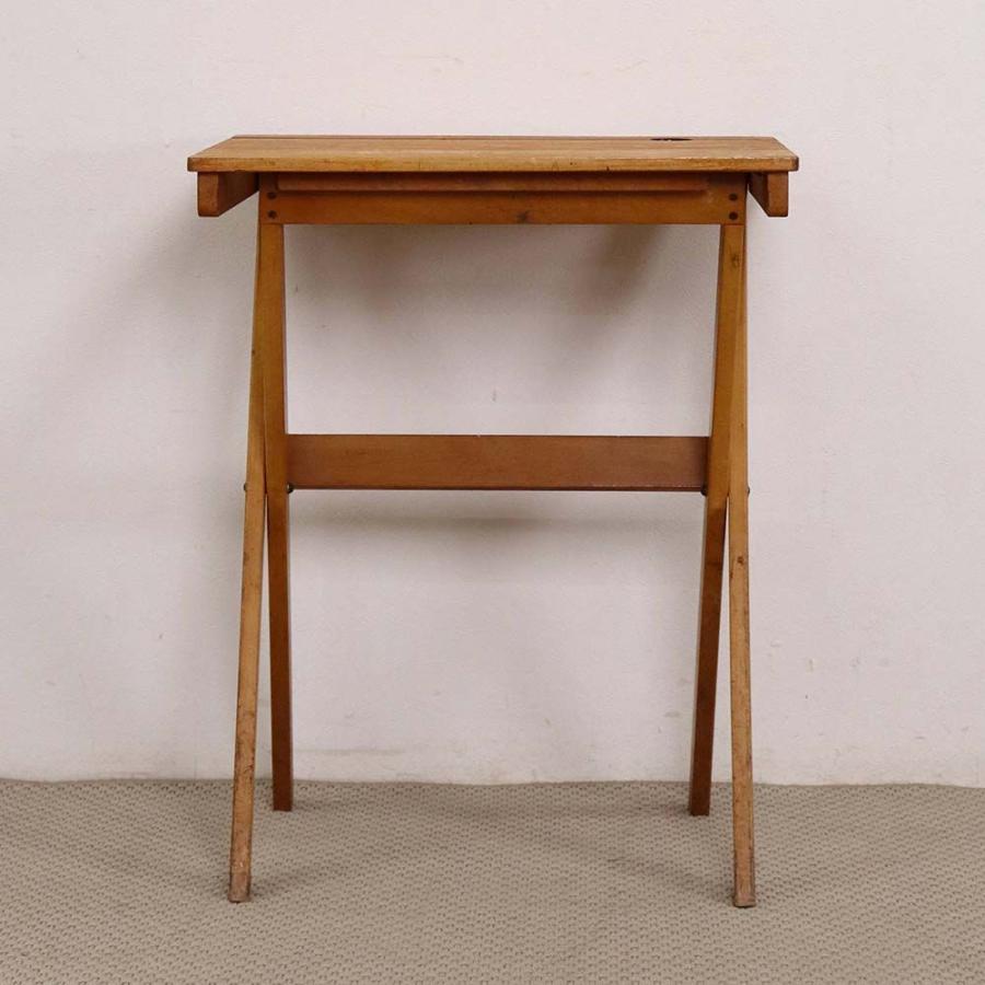 折りたたみ式スクールデスク 英国 ヴィンテージ ビーチ材 1960年代