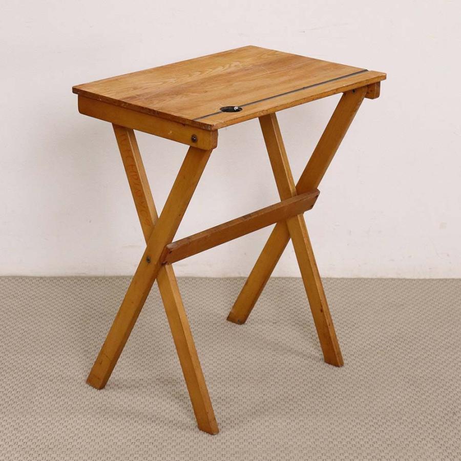 折りたたみ式スクールデスク 英国 ヴィンテージ ビーチ材 1960年代