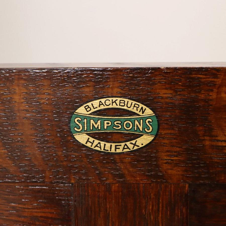 ビューローブックケースSIMPSONS  英国 アンティーク オーク材 1930年代 イギリス VC111-168の画像
