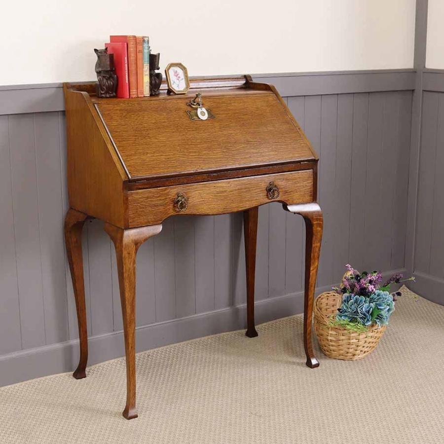 ライティングビューロー 英国 アンティーク オーク材 1898年代