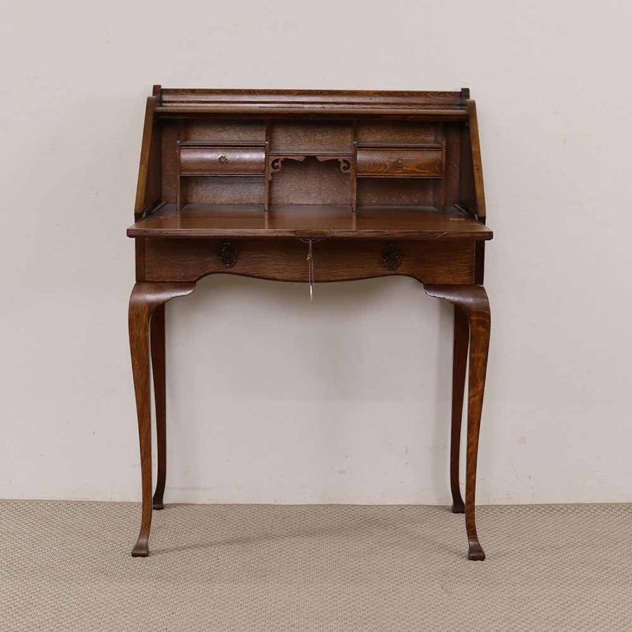 ライティングビューロー 英国 アンティーク オーク材 1898年代