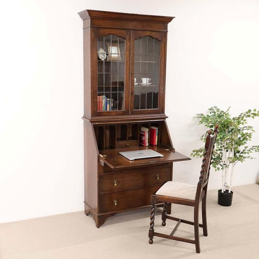 ビューローブックケース 英国 アンティーク オーク材 1930年代