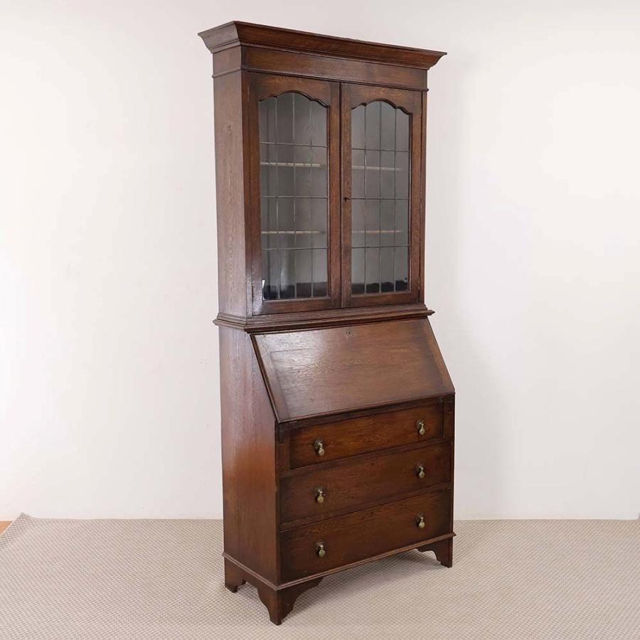 ビューローブックケース 英国 アンティーク オーク材 1930年代