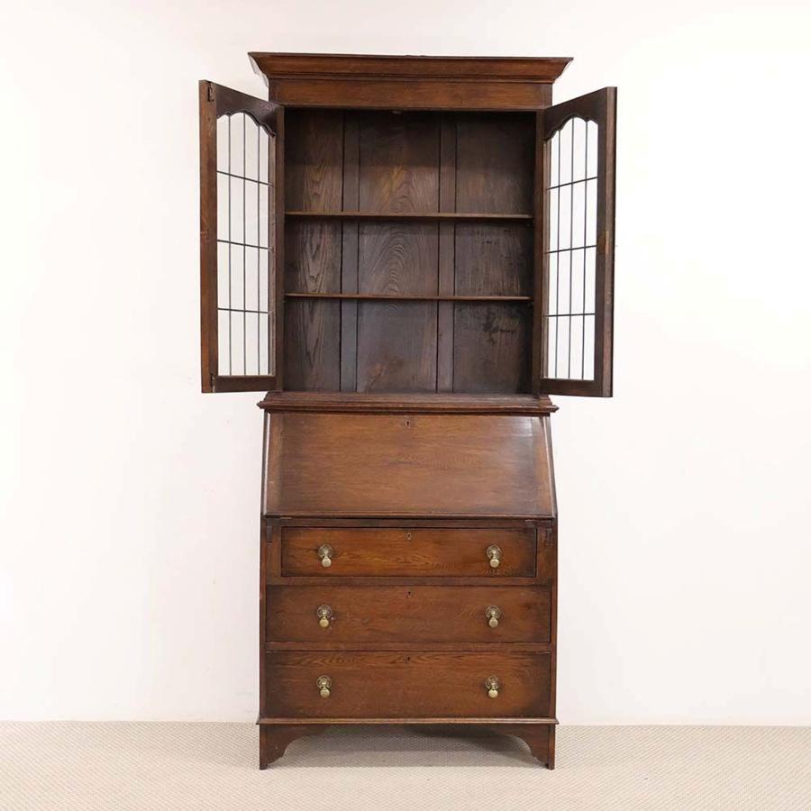 ビューローブックケース 英国 アンティーク オーク材 1930年代