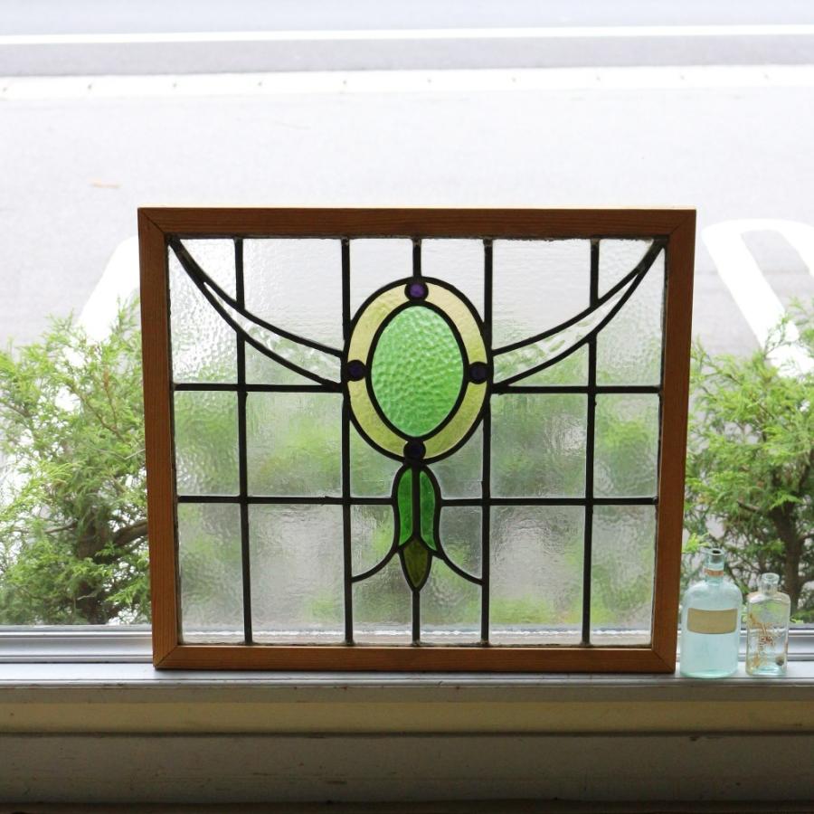 ステンドグラス 英国 レトロ エレガント クラシック ヨーロッパ 直輸入 USED アンティーク建具 ガラス 1930年代 イギリス VC67-00705