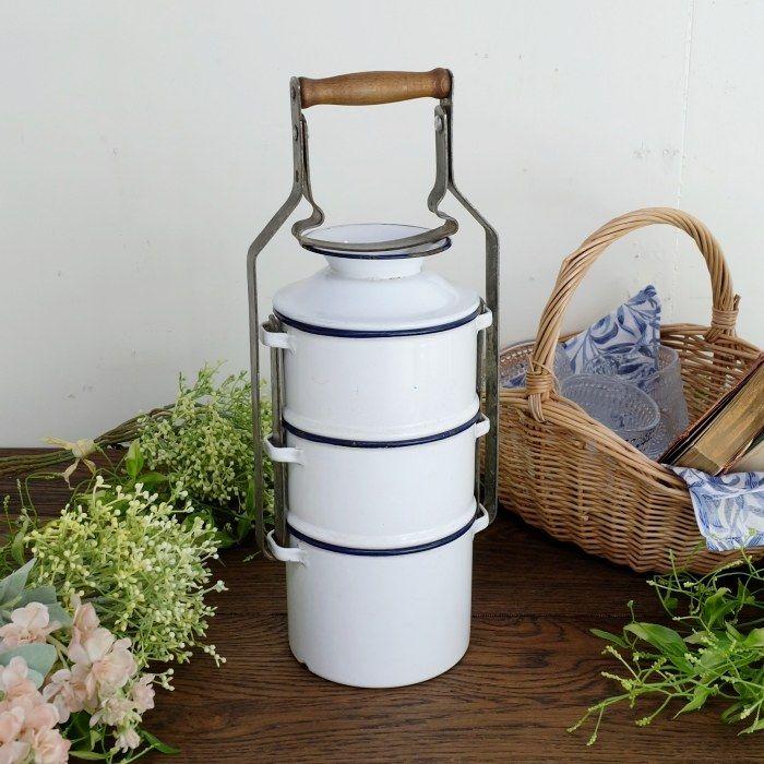 オランダビンテージ 琺瑯 缶 ホーロー クリーム色 アンティーク 購入