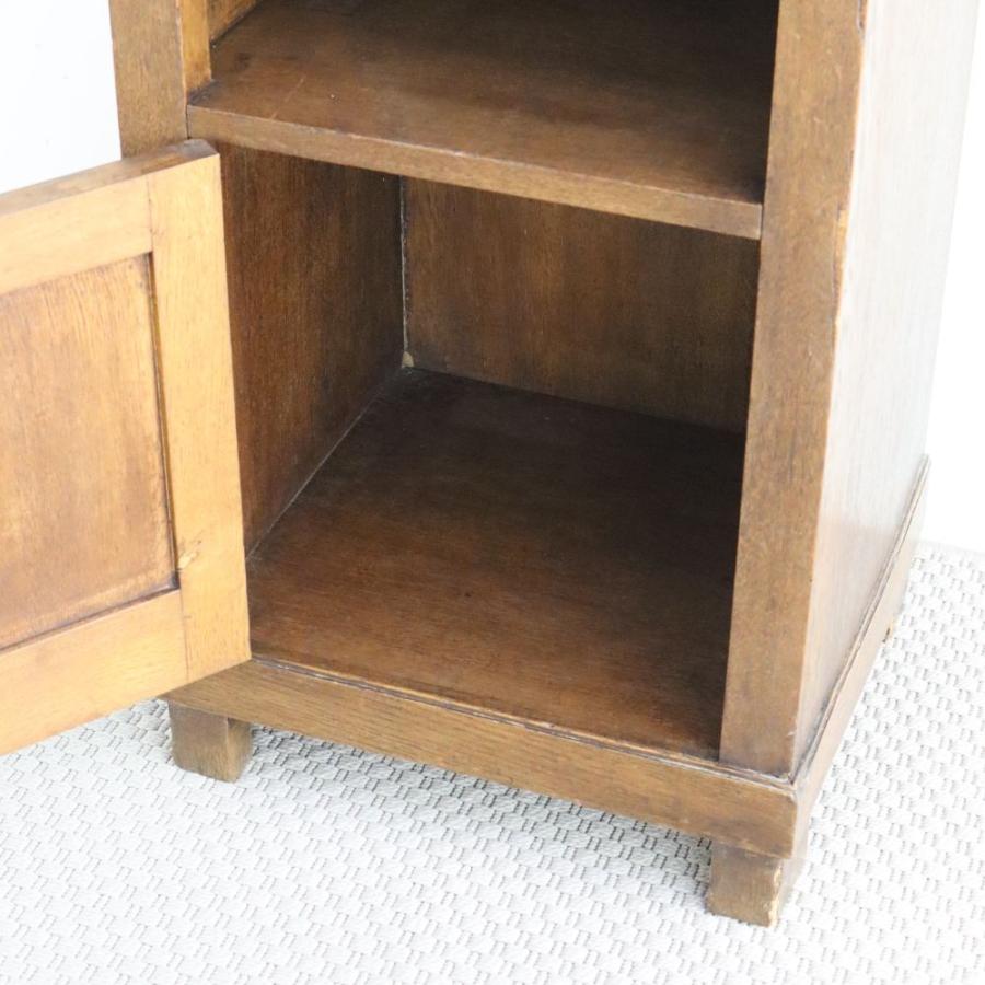 ベッドサイドキャビネット 英国 アンティーク オーク・大理石材 1930