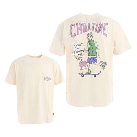 クリフメイヤー Kriff 5 Off Mayer Time ウェットプロテクト半袖ポケtシャツ カジュアル トップス バックプリント ティーシャツ ホワイト メンズ Sale 69 Off Mayer