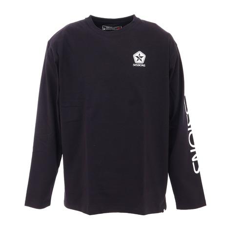 セッションズ Sessions Sleeve Logo ロングスリーブtシャツ Blk メンズ 安い割引