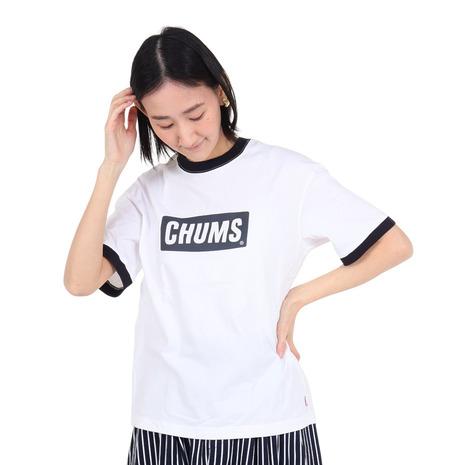 チャムス（CHUMS）（レディース）半袖Tシャツ オーバーサイズドリンガー CHUMS ロゴTシャツ CH11-2179-W071 ホワイト×ブラック｜victoriasurfandsnow｜02