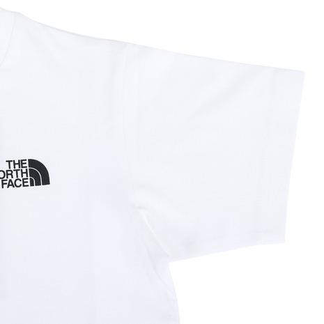 ノースフェイス（THE NORTH FACE）（キッズ）半袖 Tシャツ ショートスリーブバックスクエアロゴティー NTJ32333 W ホワイト トップス バックロゴ 綿100｜victoriasurfandsnow｜04