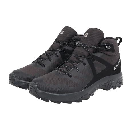 サロモン（SALOMON）（メンズ）トレッキングシューズ 登山靴 山登り EXEO MID GTX L47523600 ブラック ハイカット ゴアテックス 防水