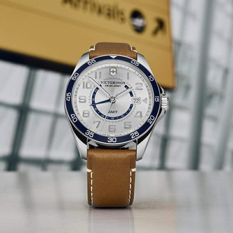 マルチツールプレゼント ビクトリノックス 腕時計 メンズ VICTORINOX 公式 フィールドフォース クラシックGMT シルバーホワイト 5年保証 時計 メンズウォッチの画像
