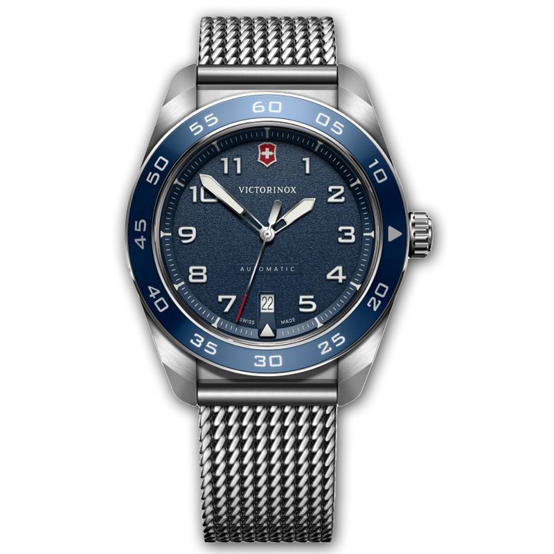 オリジナルCAPプレゼント ビクトリノックス VICTORINOX 公式 スイスアーミー オートマティック ブルー ステンレススチールブレス 正規品 5年保証 腕時計 メンズの画像