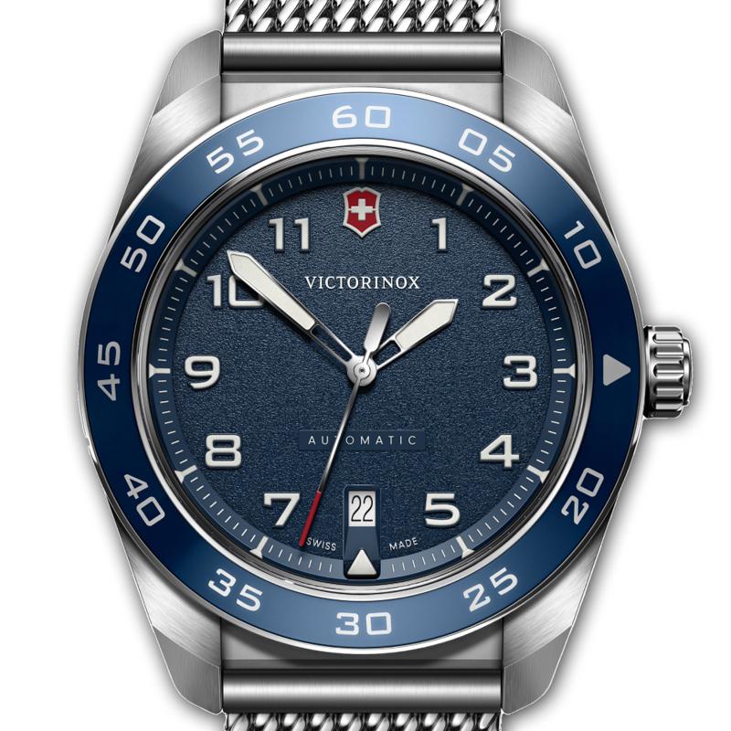 オリジナルCAPプレゼント ビクトリノックス VICTORINOX 公式 スイスアーミー オートマティック ブルー ステンレススチールブレス 正規品 5年保証 腕時計 メンズの画像