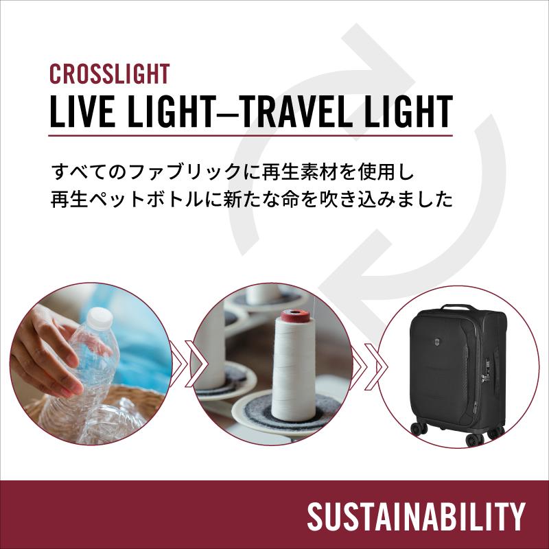 ビクトリノックス VICTORINOX 公式 クロスライト ラージソフトサイドケース ブラック 106-110L Lサイズ スーツケース ソフト Lの画像