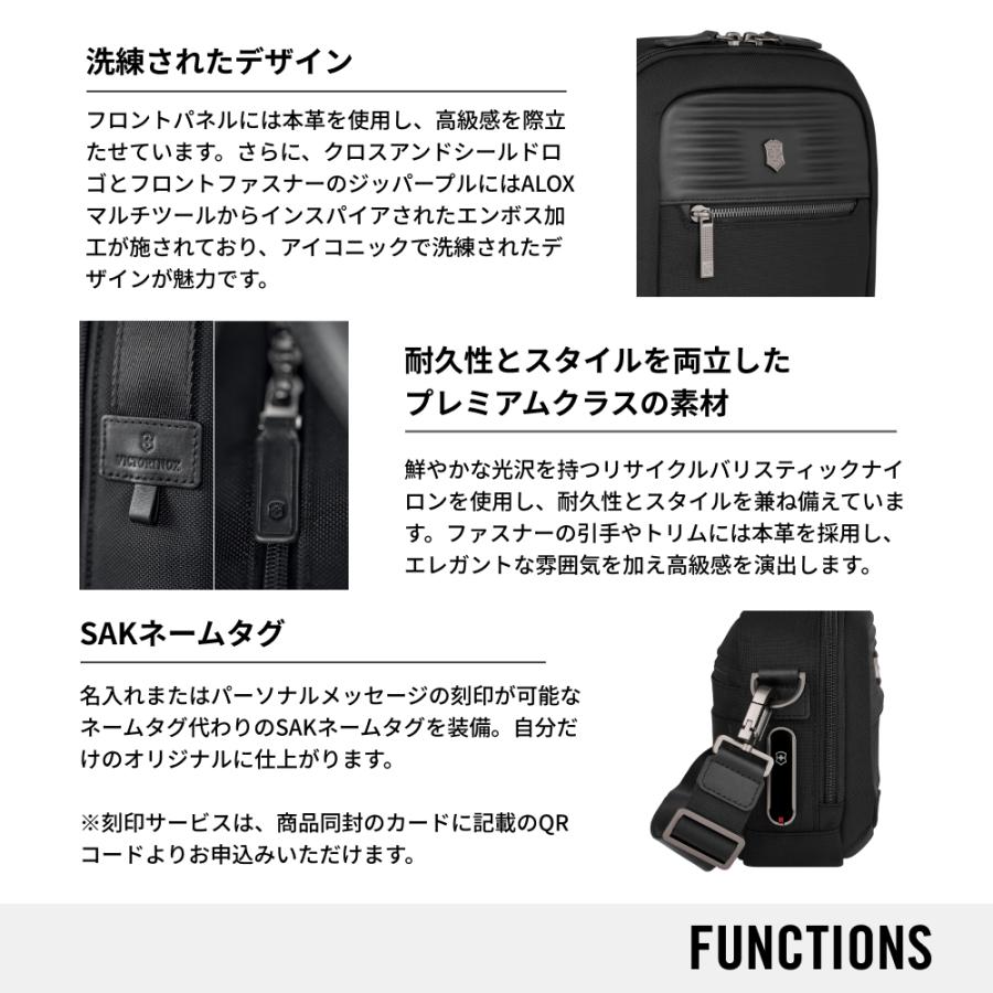 ビクトリノックス VICTORINOX 公式 ミシック コンパクトクロスボディバッグ ブラック 正規品 ショルダーバッグ 斜めがけバッグ メンズの画像