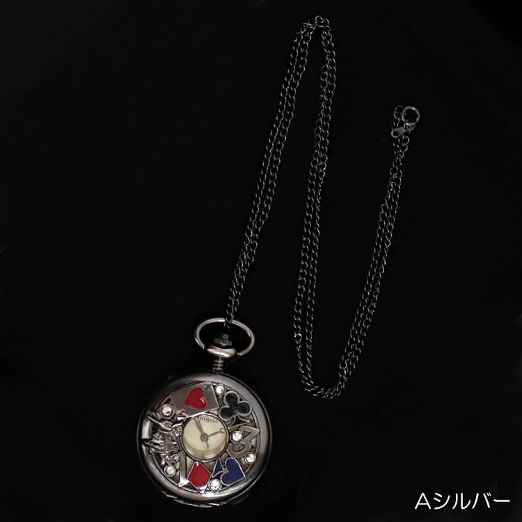 Q-pot 不思議の国のアリス　懐中時計ネックレス Disney Story Dreamed by Q-pot.”ふしぎの国のアリス