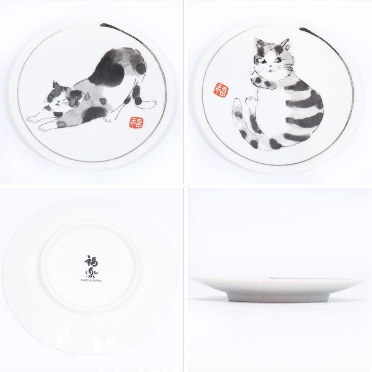 猫 絵小皿揃 6枚セット T24-1-02 小皿 お皿 ねこ ネコ にゃんこ 猫柄