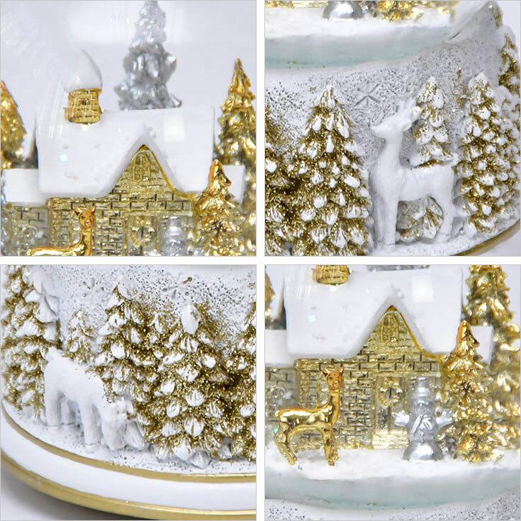 送料無料 ハルモニア ゴールド ヴィレッジ スノードーム オルゴール