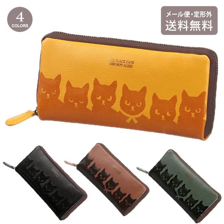 本革　長財布　猫柄　にゃんこ　猫 楽天市場】日本製 猫のモチーフを型押しした牛革 長財布「CAT Motif