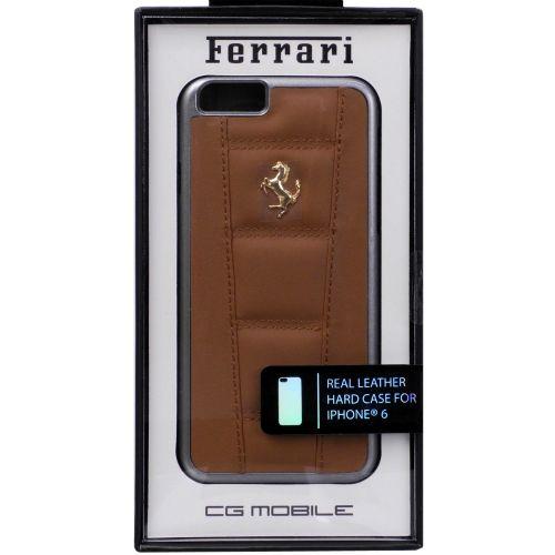 Ferrari フェラーリ iPhone6 / 6s 458 レザー ハードケース キャメル 