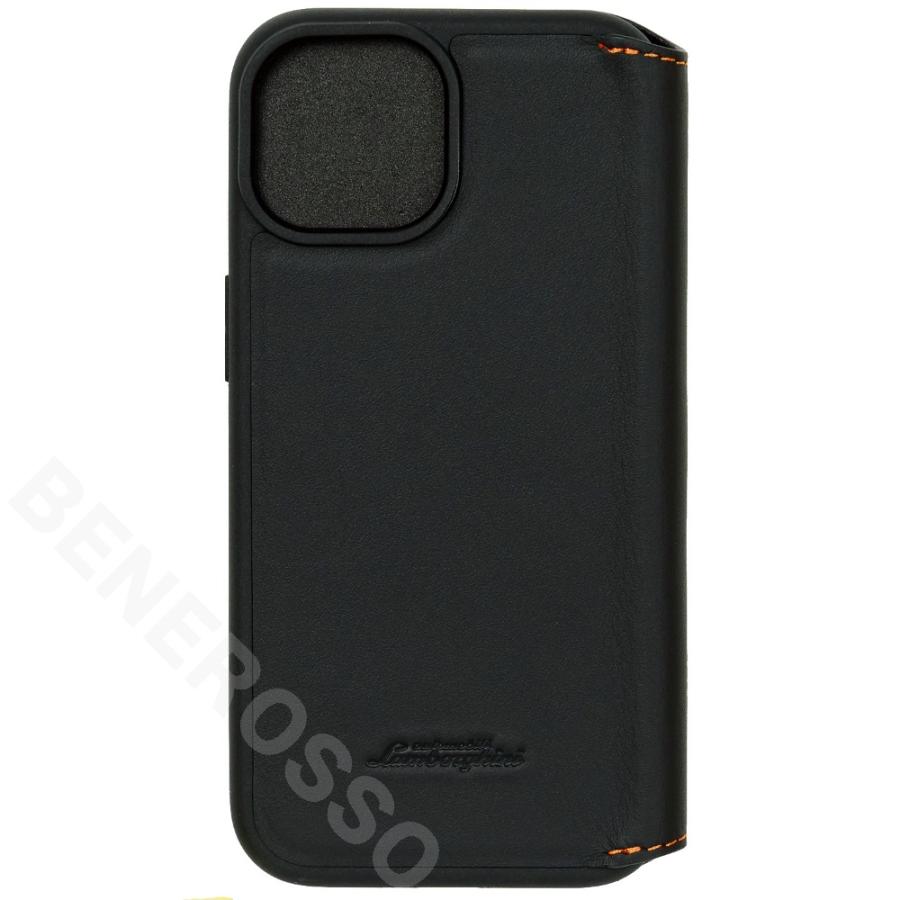 ランボルギーニ iPhone 15 レザー ブックタイプケース ウラカン D1 オレンジ LB-TPUFCIP15-HU/D1-OE｜victorylap｜02
