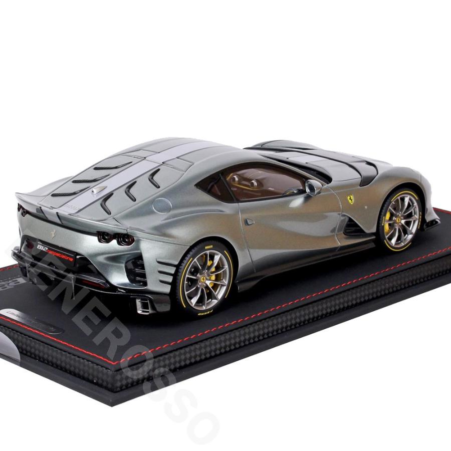 BBR MODELS 1/18スケール フェラーリ 812 コンペティツォーネ 2021 グリージョ コバーン/シルバー ストライプ （ケース付） P18207A1V_1