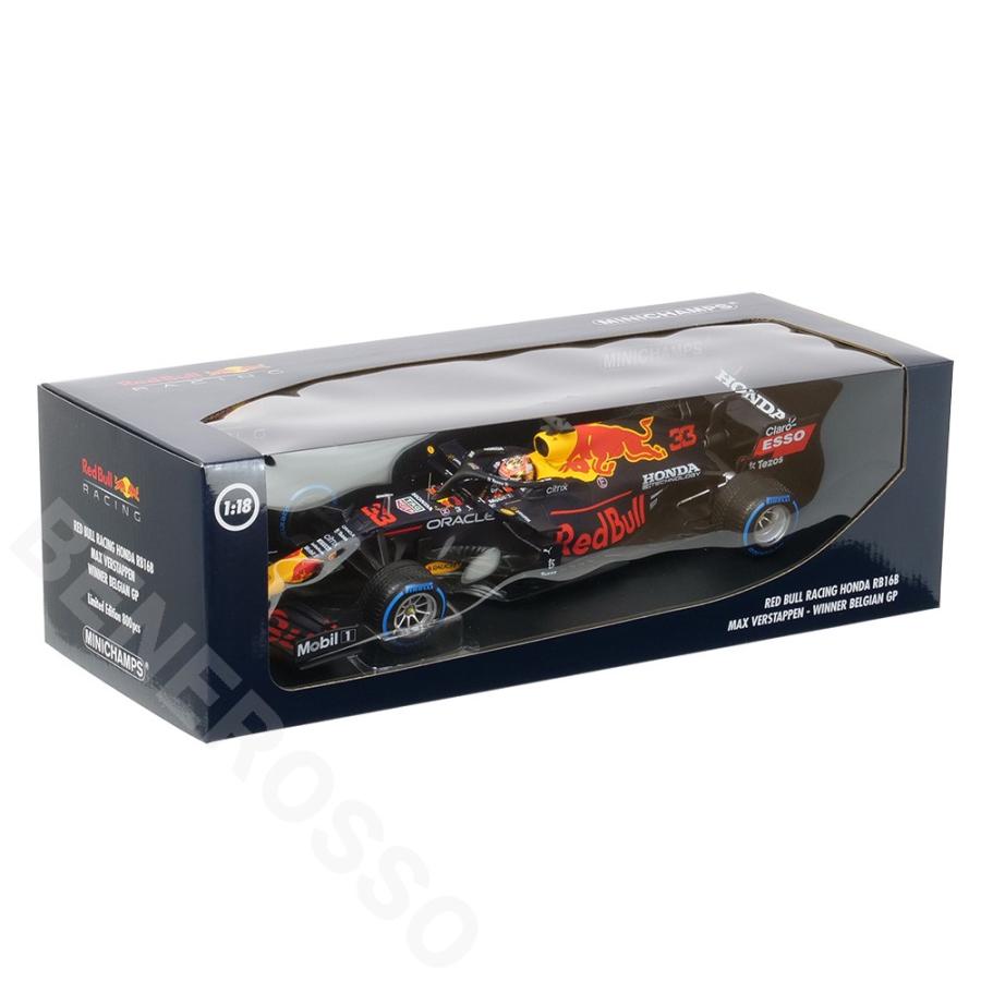 MINICHAMPS 1/18スケール レッドブル レーシング ホンダ RB16B M.フェルスタッペン 2021 ベルギーGP 優勝 110211333の画像