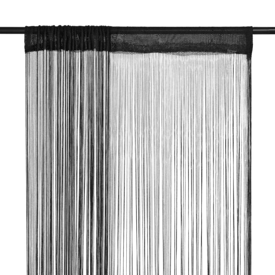 vidaXL ストリングカーテン 2点 100x250cm ブラック : vidaXL Yahoo!店