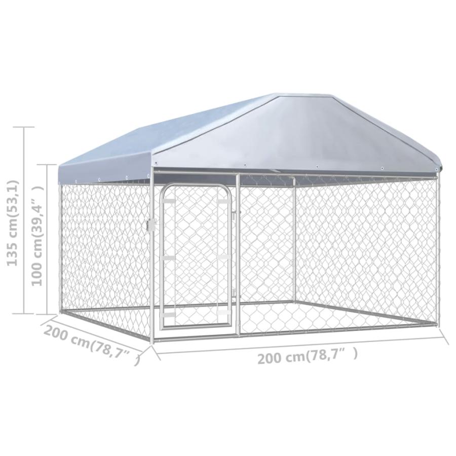 屋根付き 屋外用 犬小屋 200x200x135 cmの画像