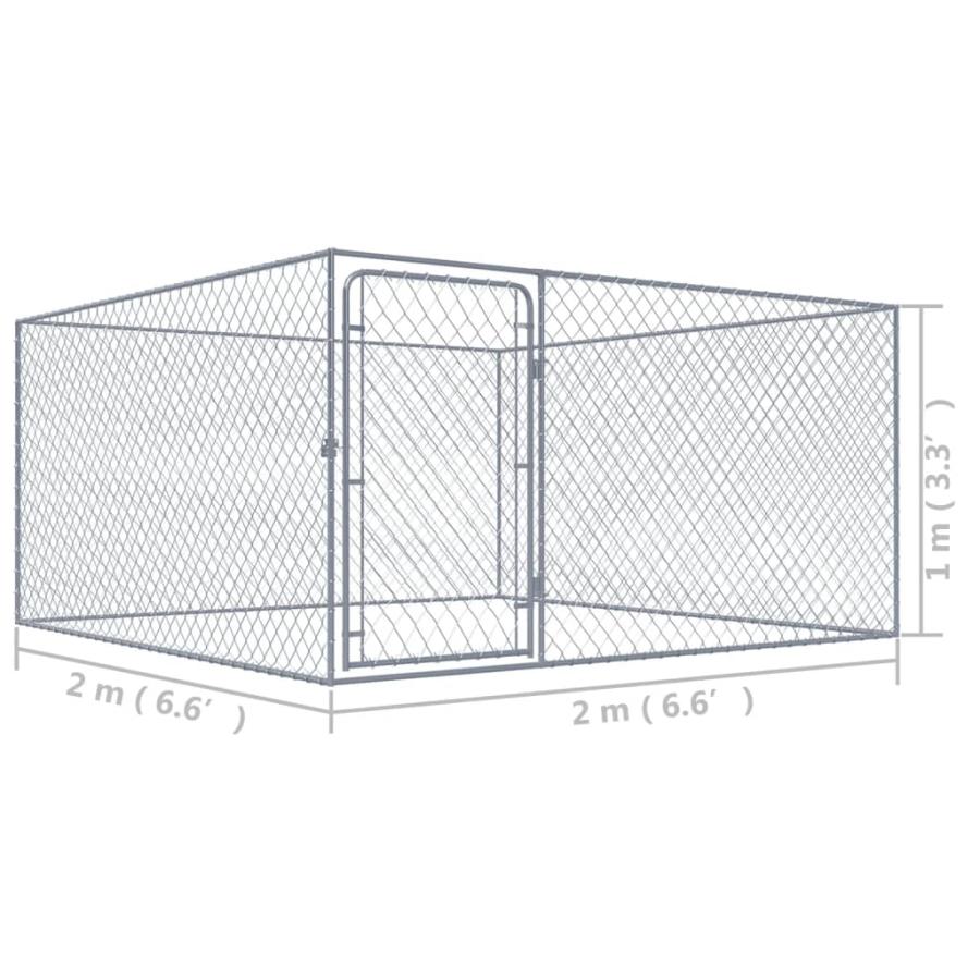 屋外用犬小屋 亜鉛メッキ鋼製 2x2x1m