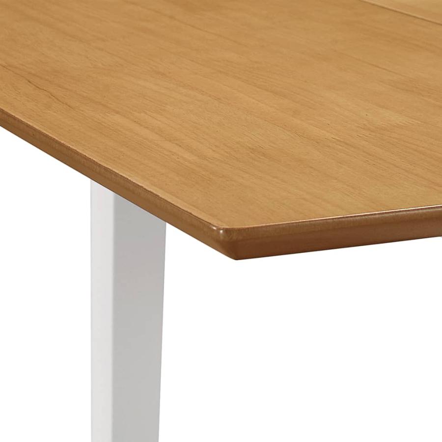 vidaXL 伸長式ダイニングテーブル ホワイト (80-120)x80x74cm MDF 