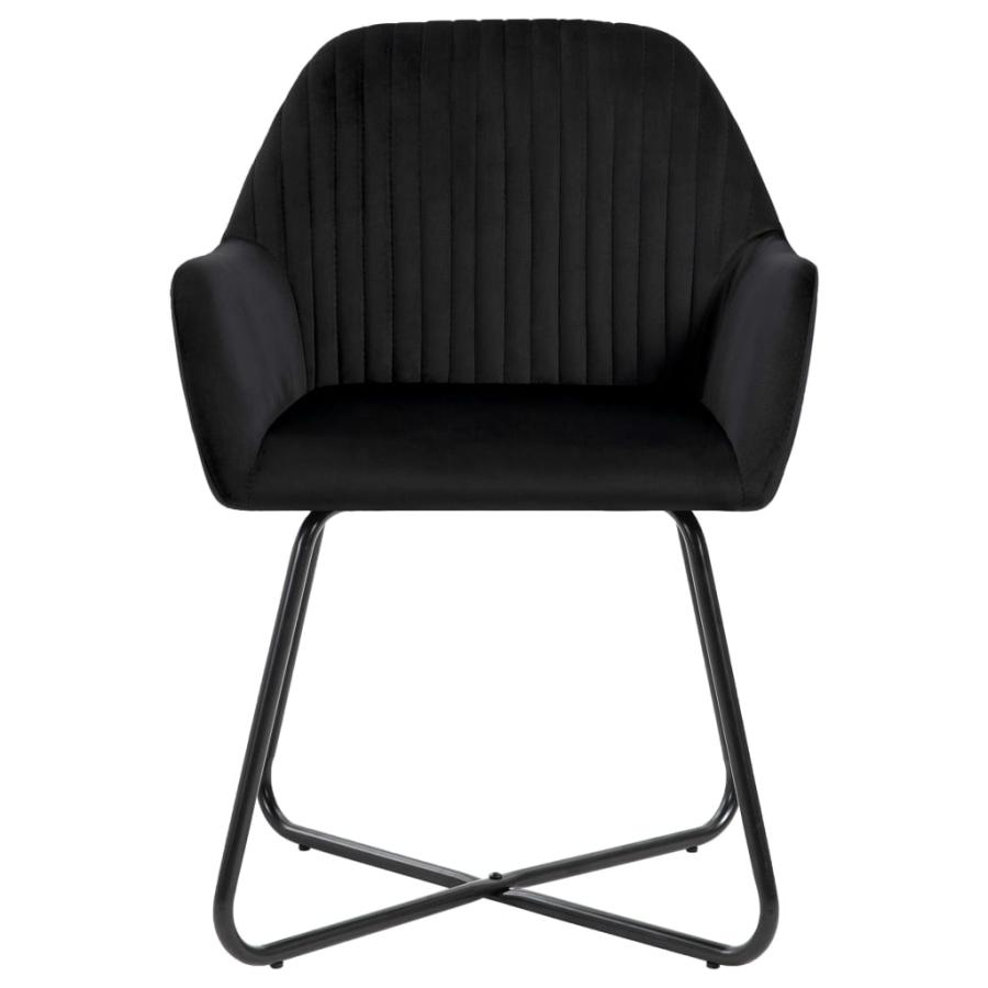 ブラックベルベットダイニングチェア2脚セット vidaXL ダイニングチェア 2点セット ブラック ベルベット製 : vidaXL