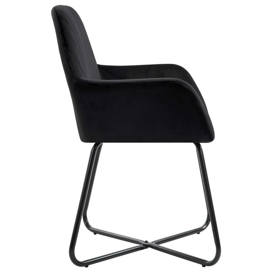 ブラックベルベットダイニングチェア2脚セット vidaXL ダイニングチェア 2点セット ブラック ベルベット製 : vidaXL
