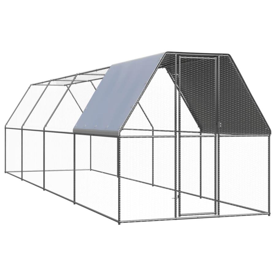 屋外鶏用ケージ 2x8x2m 亜鉛メッキ鋼製_1