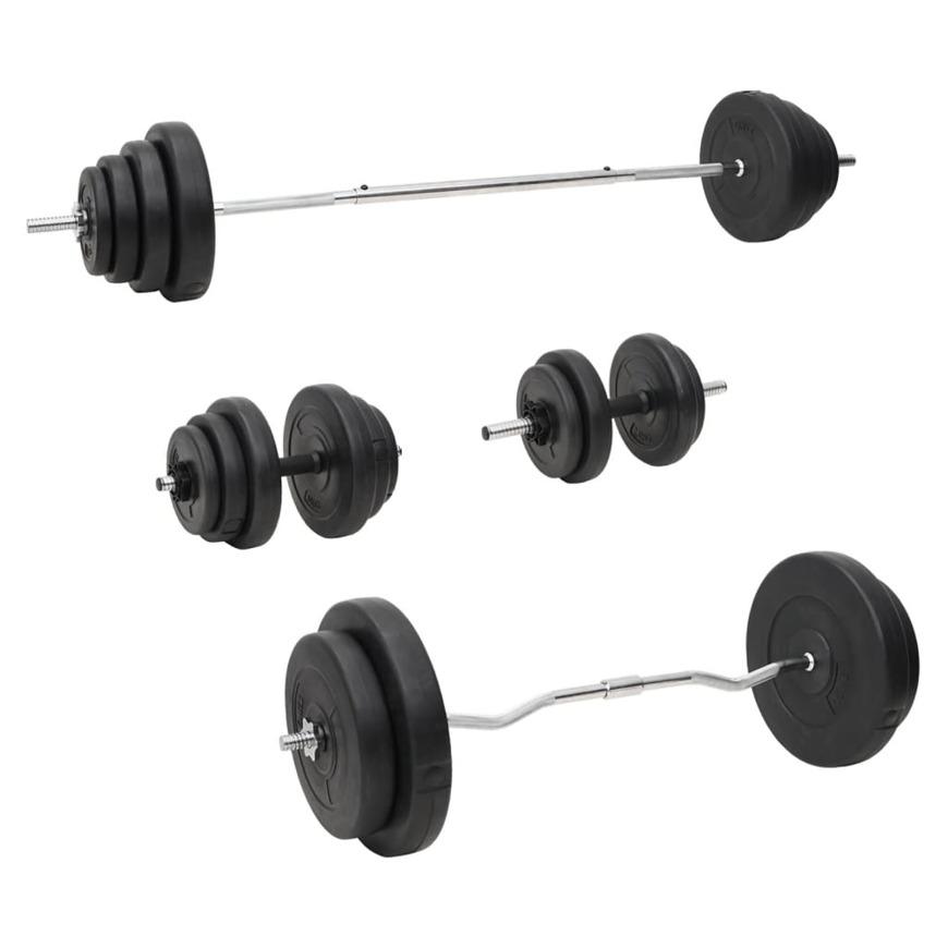 vidaXL バーベル＆ダンベル プレートセット付 120kg : vidaXL Yahoo!店