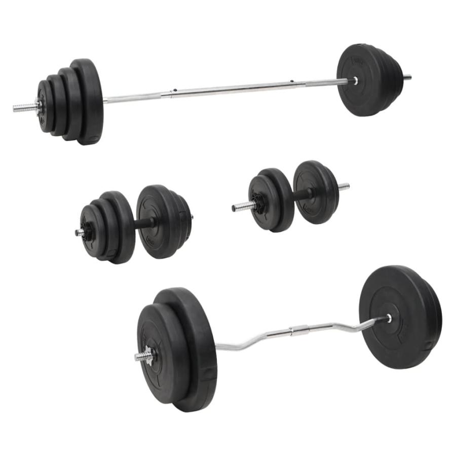vidaXL バーベル＆ダンベル プレートセット付 120kg : vidaXL Yahoo!店