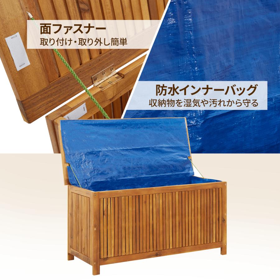 vidaXL ガーデン収納ボックス 113x50x58cm アカシア無垢材 : vidaXL