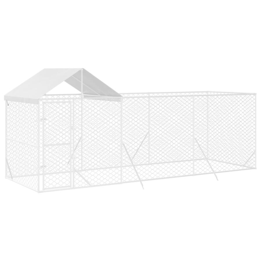 屋外犬小屋 屋根付き シルバー 6x2x2.5 m 亜鉛メッキ鋼製の画像