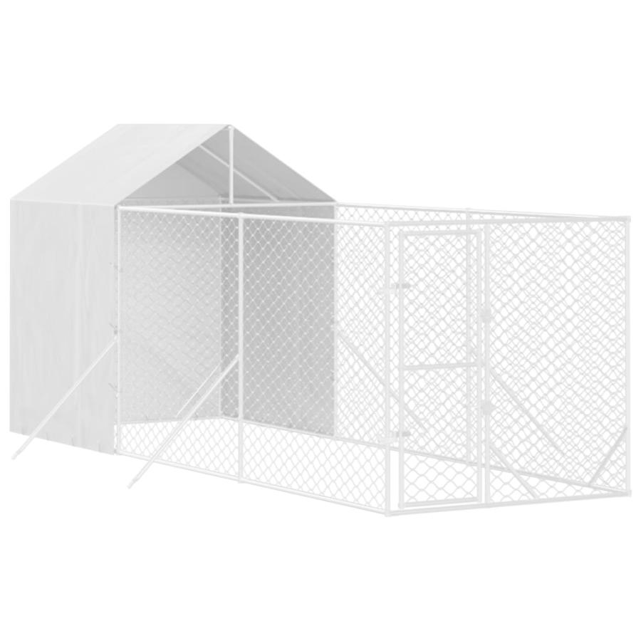 屋外犬小屋 屋根付き シルバー 2x6x2.5 m 亜鉛メッキ鋼製の画像