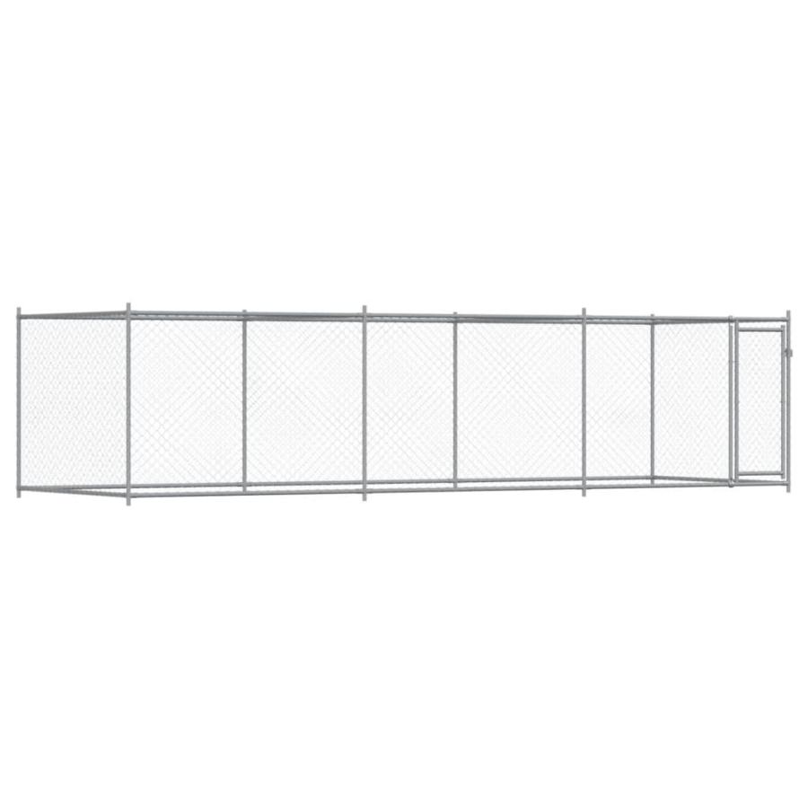 犬用ケージ ドア付き グレー 6x2x1.5 m 亜鉛メッキ鋼の画像
