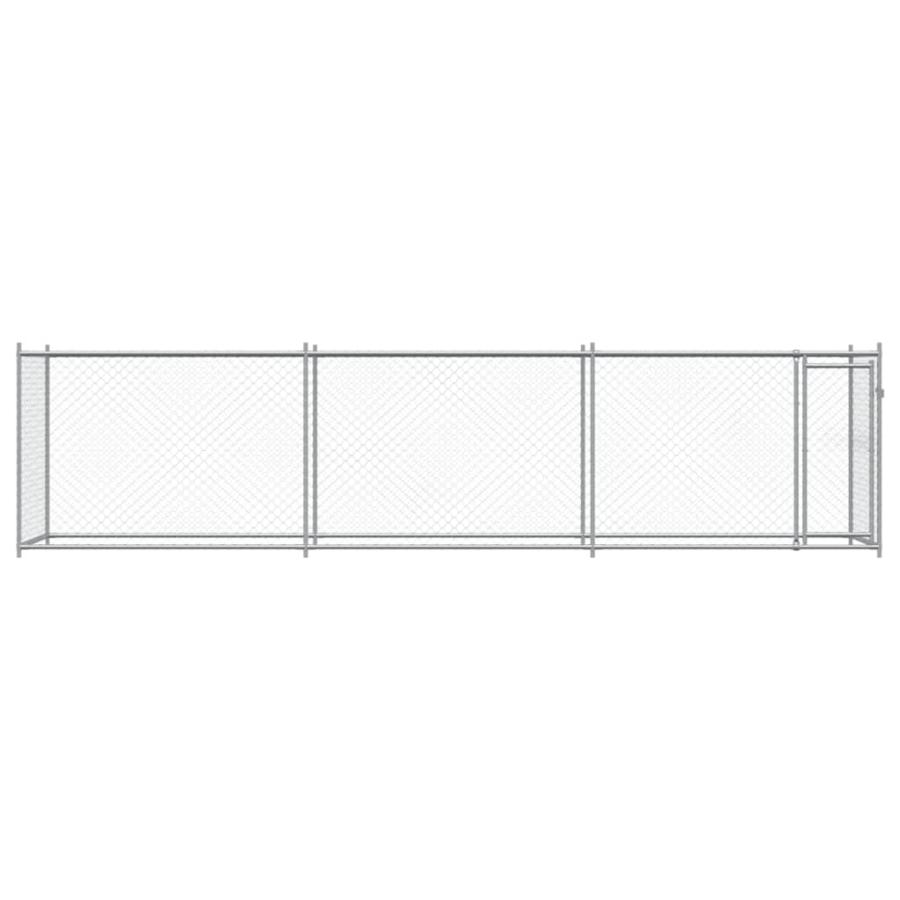 犬用ケージ ドア付き グレー 6x2x1.5 m 亜鉛メッキ鋼の画像