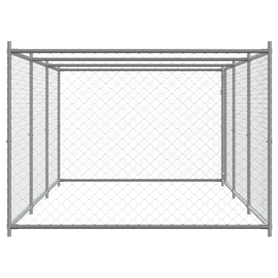 犬用ケージ ドア付き グレー 6x2x1.5 m 亜鉛メッキ鋼の画像