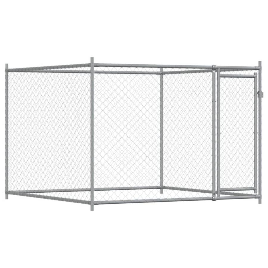 犬用ケージ ドア付き グレー 6x2x1.5 m 亜鉛メッキ鋼の画像
