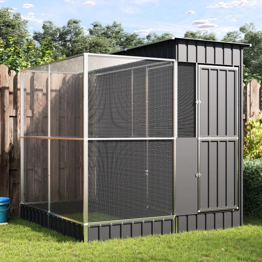 vidaXL 鳥小屋 拡張付き シルバー : vidaXL - 通販 - Yahoo!ショッピング